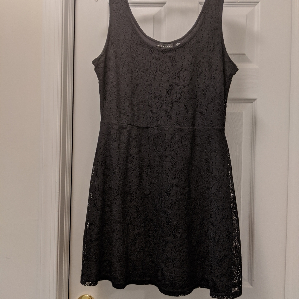 Black lacey skater dress